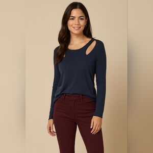 Dark Royal Blue Women's Cutout Top